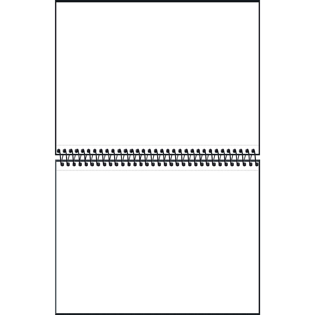 Caderno em branco com espiral e margens quadradas