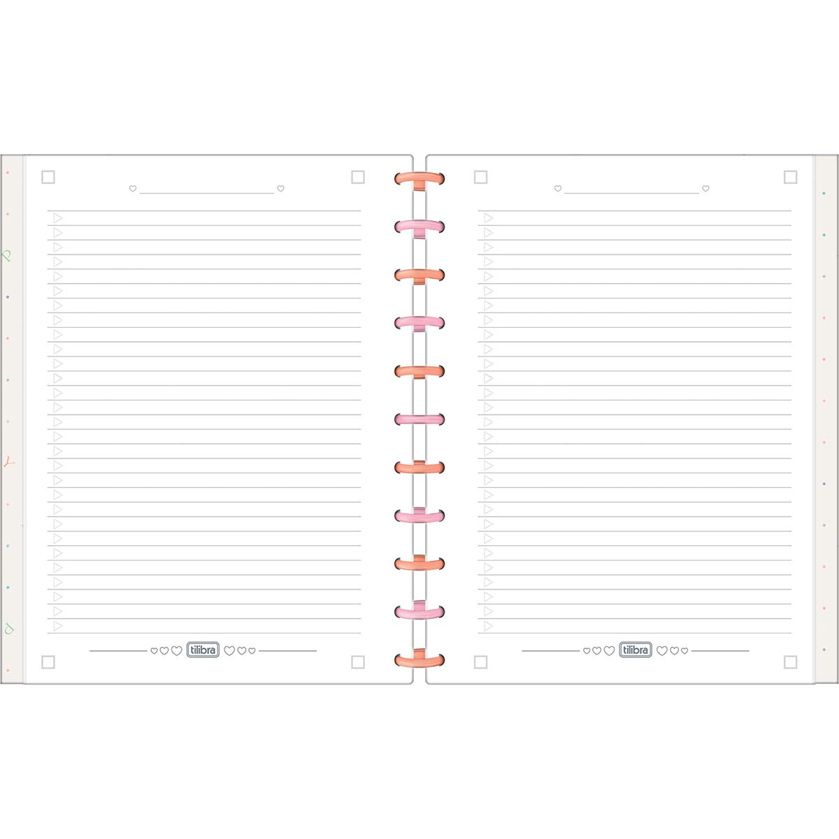 Página em branco de caderno para anotações