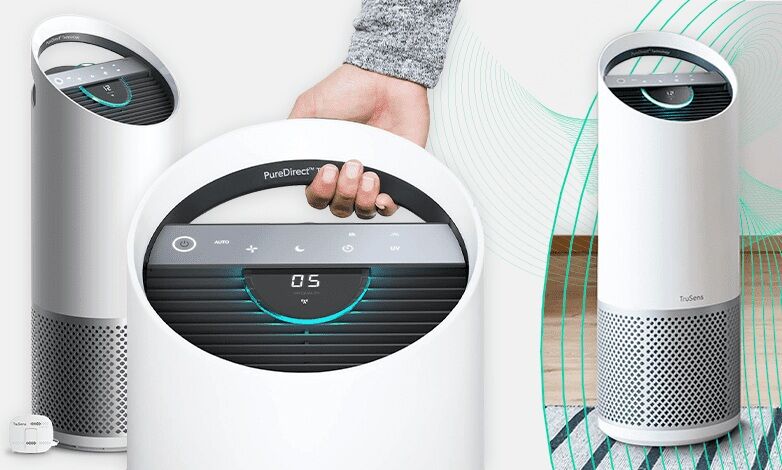 Purificador de ar portátil com painel digital