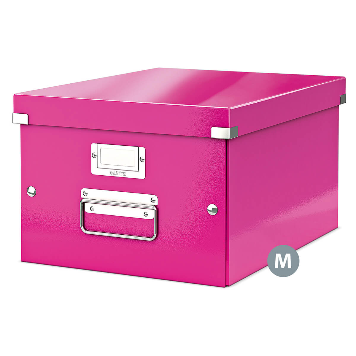 Caixa de escritório rosa com tampa Leitz Tilibra