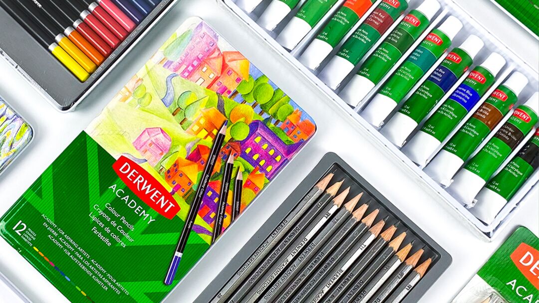 Conjunto de materiais de pintura e desenho Derwent Academy