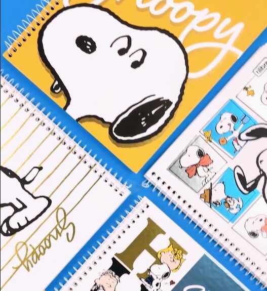 Cadernos do Snoopy em várias capas divertidas