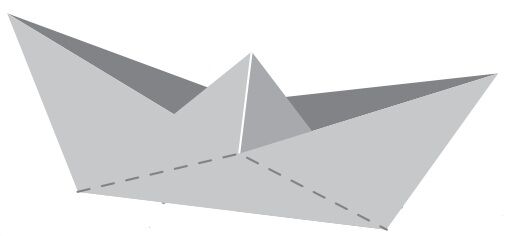 barco de papel cinza feito de origami