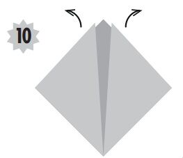 Instruções para dobrar papel em formato de diamante