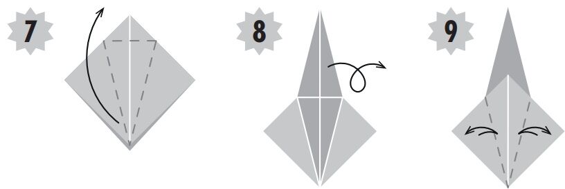 Instruções de origami passo a passo