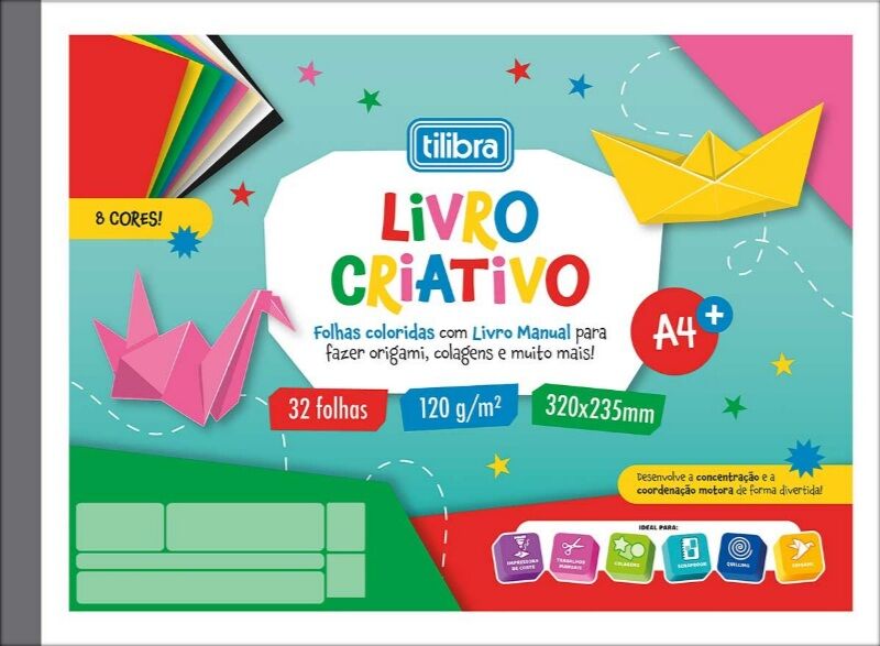 Livro criativo com folhas coloridas para artesanato
