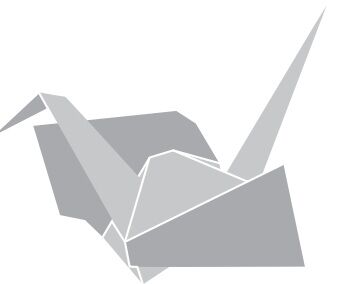 Origami de grua em tonalidades de cinza