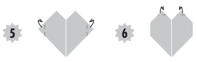 Passo a passo para fazer um coração de origami